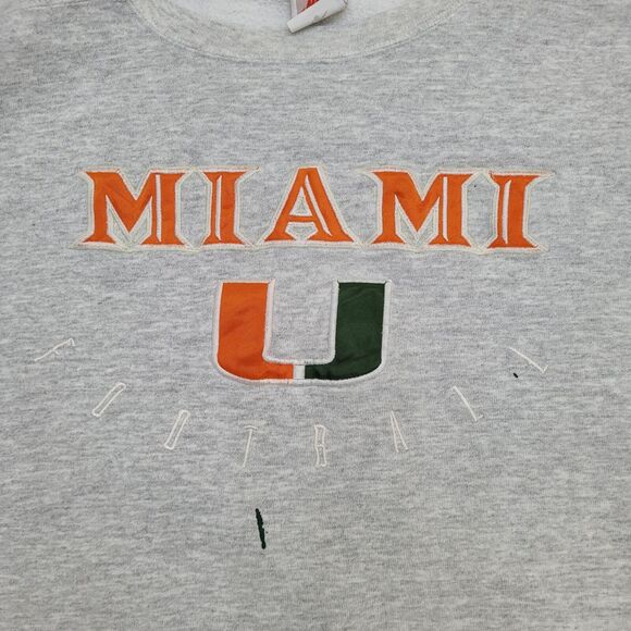 Vintage NIKE Miami Canes Sweatshirt Womens 3XL 28x24 Gray - Picture 13 of 16